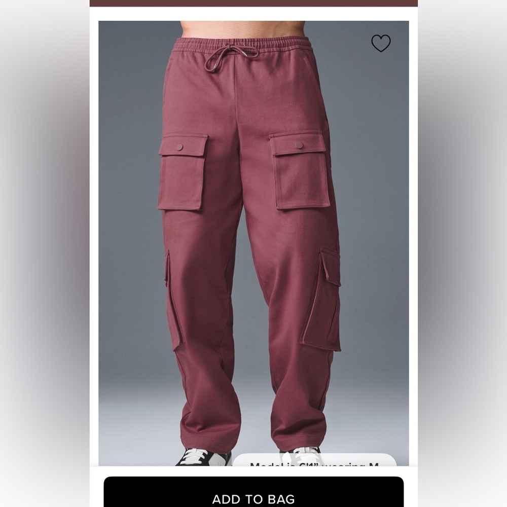 ALO Yoga Northstar Cargo Pant - Burgundy Truffle - Picture 2 of 5